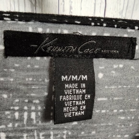 Kenneth Cole Cowl Drape Neck Short Sleeve Popover Top Black Medium - Picture 7 of 11